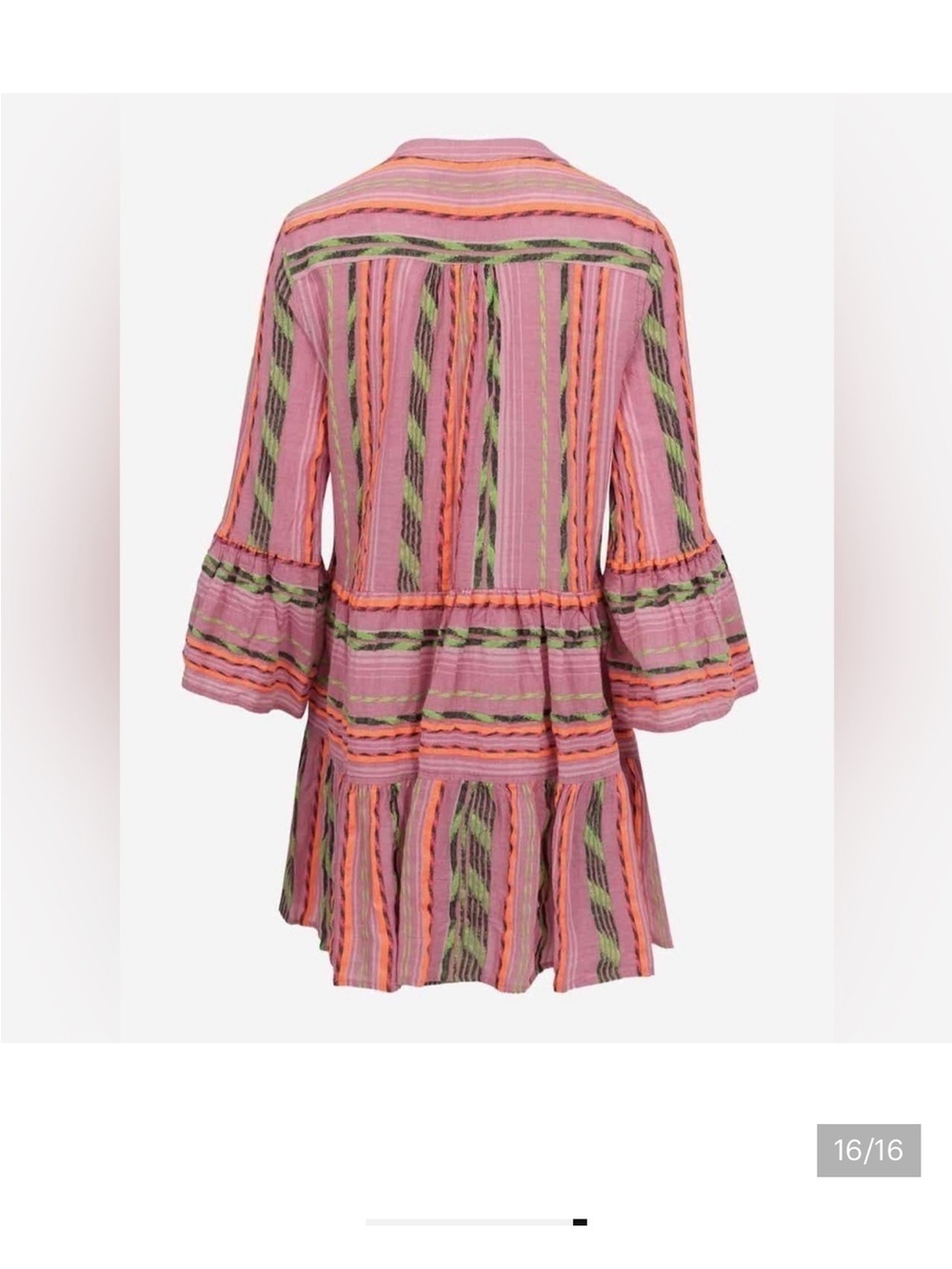 Devotion TWINS Striped Tiered Mini Dress - Pink, Orange & Green - Picture 8 of 8